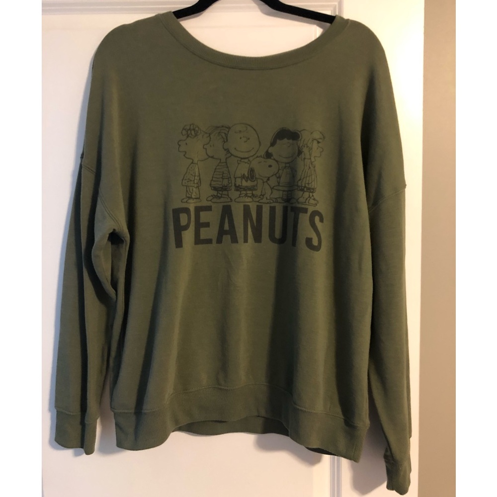 Army Green Peanuts Sweatshirt